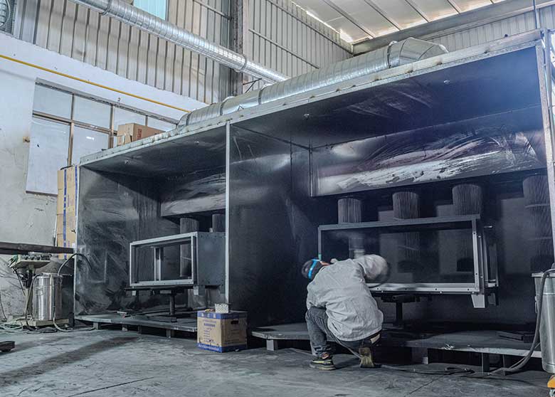 Self-developed Baking & Spray Painting Area
